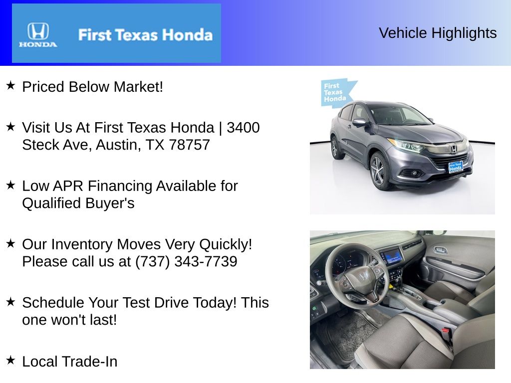 Used Car 2022 Honda Hr-v  Ex For Sale Under $20,000 In Austin, Texas