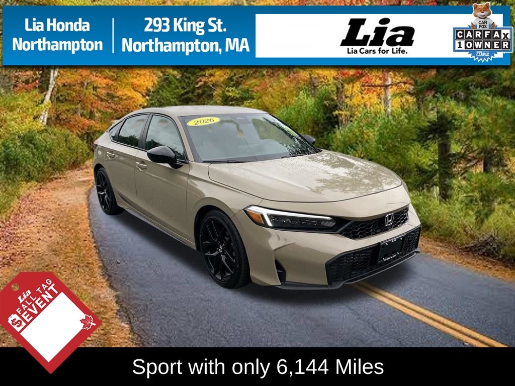Sand Dune Pearl 2026 Honda Civic Hatchback Hatchback Front-Wheel Drive Continuously Variable Transmission