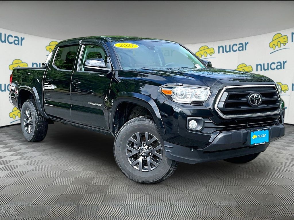 Midnight Black Metallic 2021 Toyota Tacoma Pickup Truck Four-Wheel Drive 6-Speed Automatic