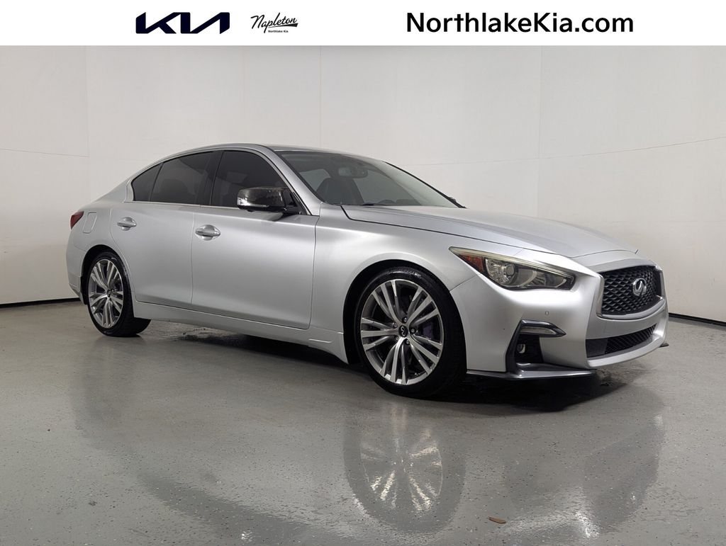 Gray (Liquid Platinum) 2018 INFINITI Q50 3.0t Sport RWD Sedan Rear-Wheel Drive 7-Speed Automatic