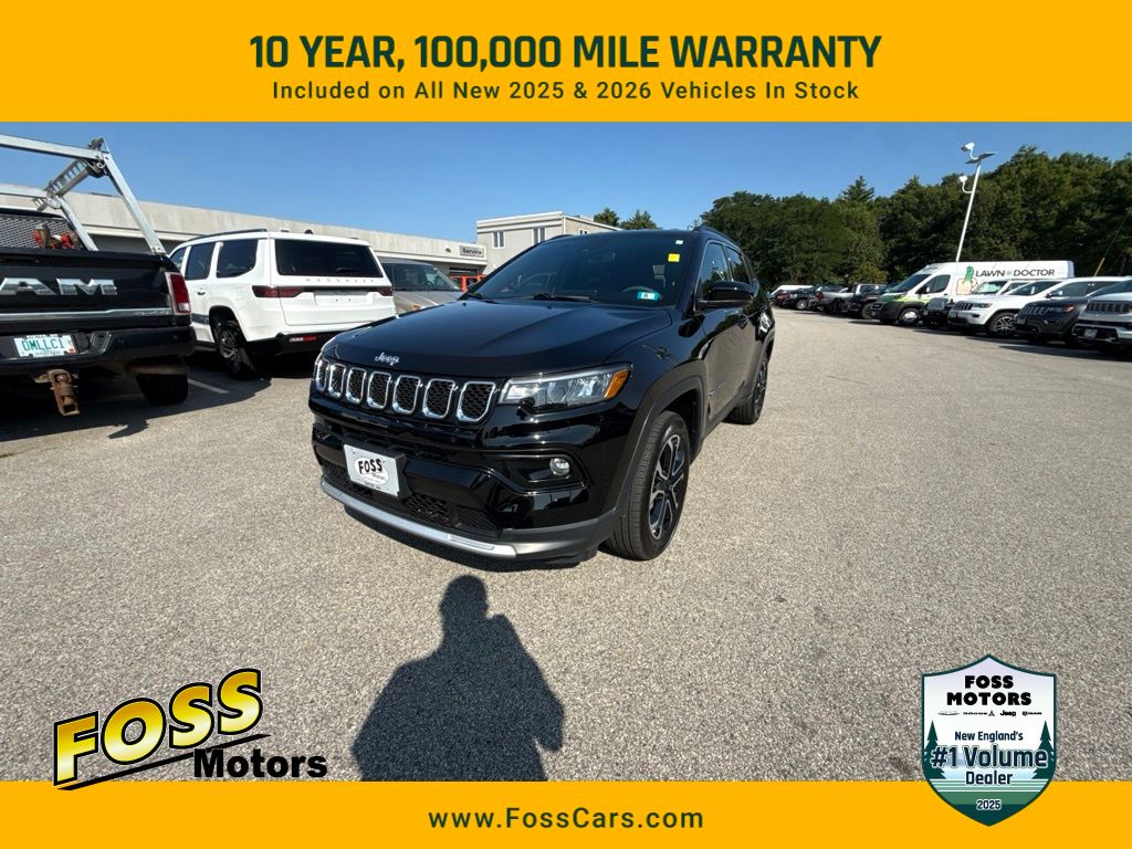 Diamond Black Crystal Pearlcoat 2023 Jeep Compass SUV / Crossover Four-Wheel Drive 8-Speed Automatic