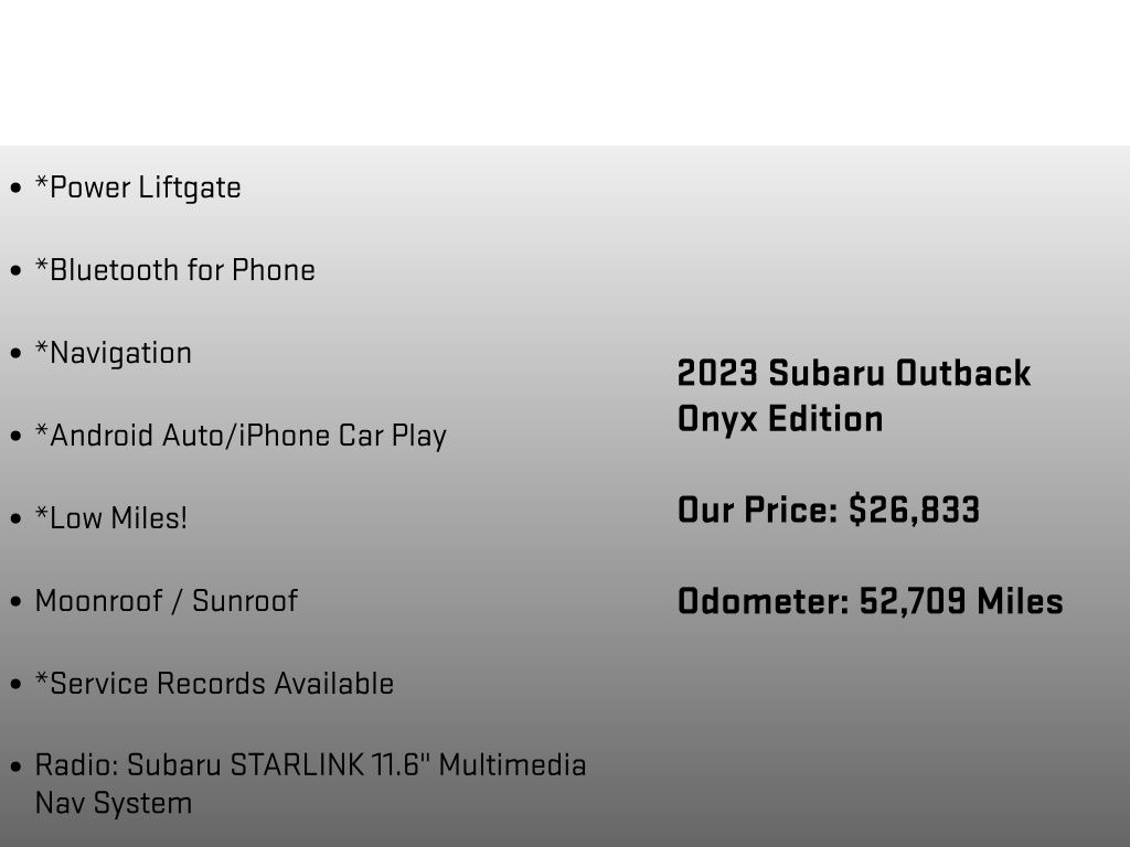 2023 Subaru Outback Onyx Edition White at Rafferty Subaru