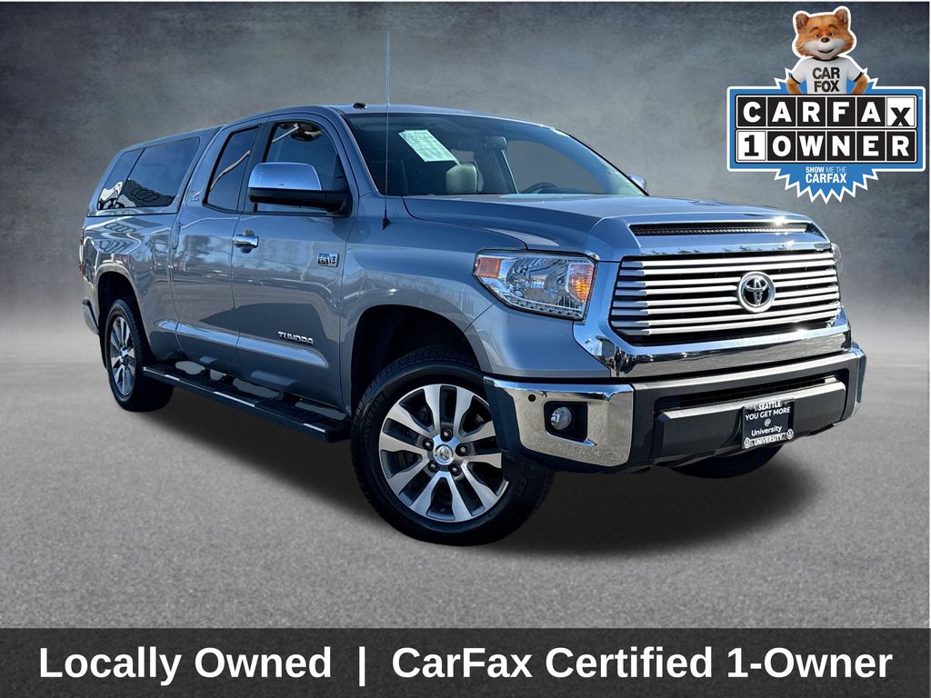Silver Sky Metallic 2017 Toyota Tundra Limited Double Cab 5.7L 4WD Pickup Truck Four-Wheel Drive 6-Speed Automatic Overdrive