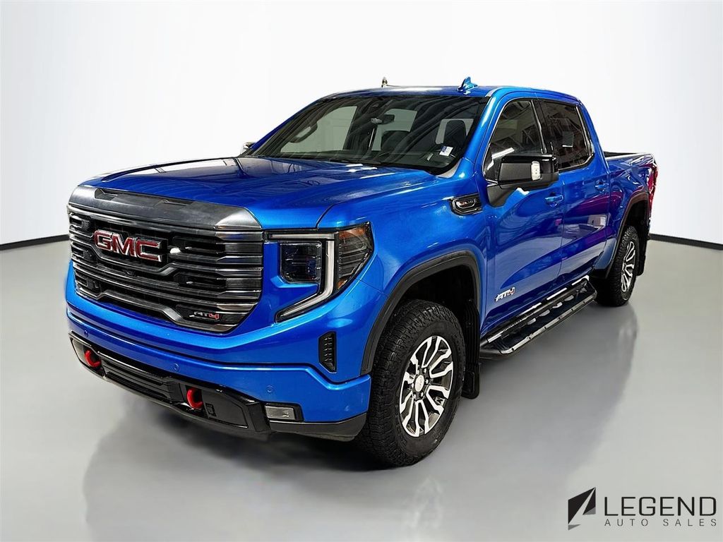 Blue Metallic 2022 GMC Sierra 1500 AT4 Crew Cab 4WD Pickup Truck Four-Wheel Drive Automatic