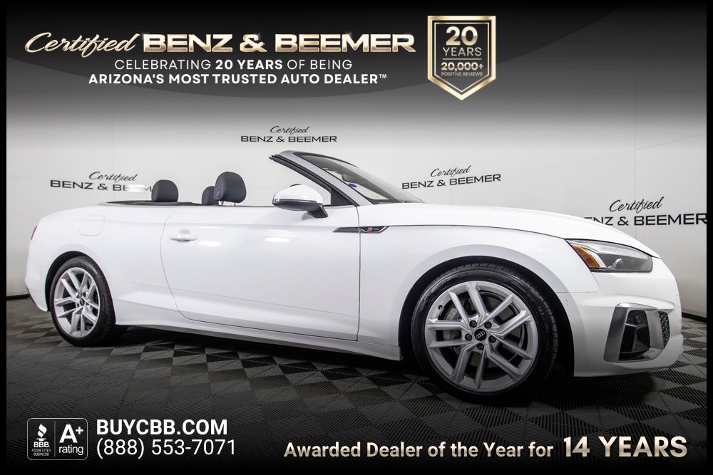 White 2024 Audi A5 Convertible All-Wheel Drive 7-Speed Automatic