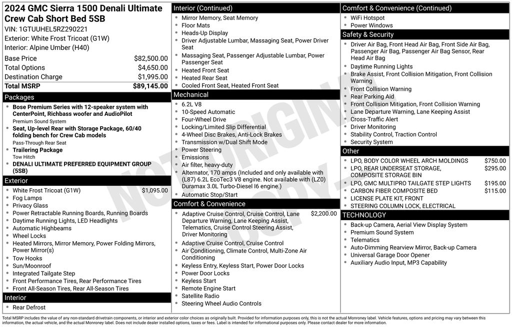 Used Car 2024 Gmc Sierra 1500  Denali Ultimate For Sale Under $70,000 In Austin, Texas