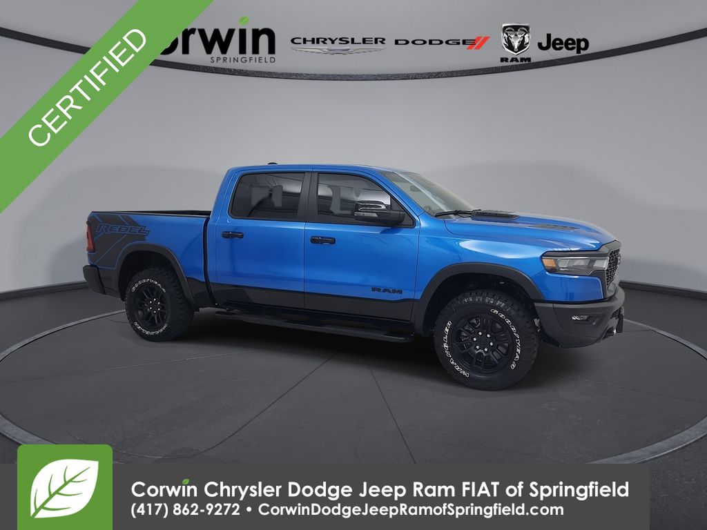 Hydro Blue Pearlcoat 2025 RAM 1500 Pickup Truck Four-Wheel Drive 8-Speed Automatic