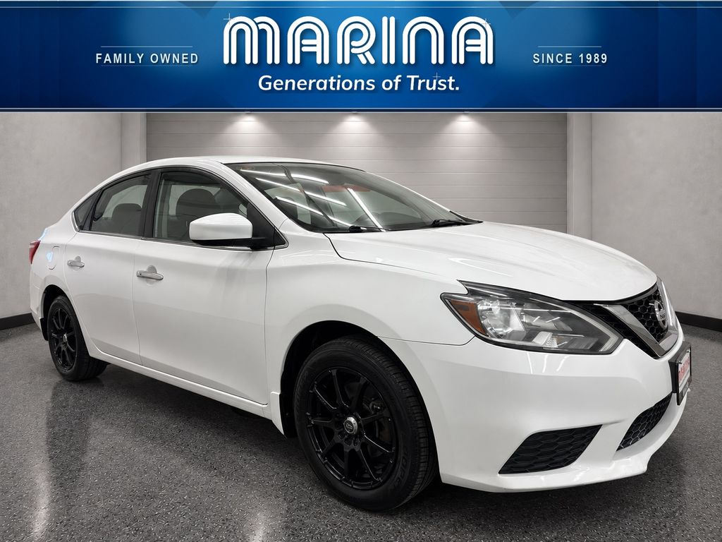 Aspen White Tricoat 2019 Nissan Sentra Sedan Front-Wheel Drive Continuously Variable Transmission