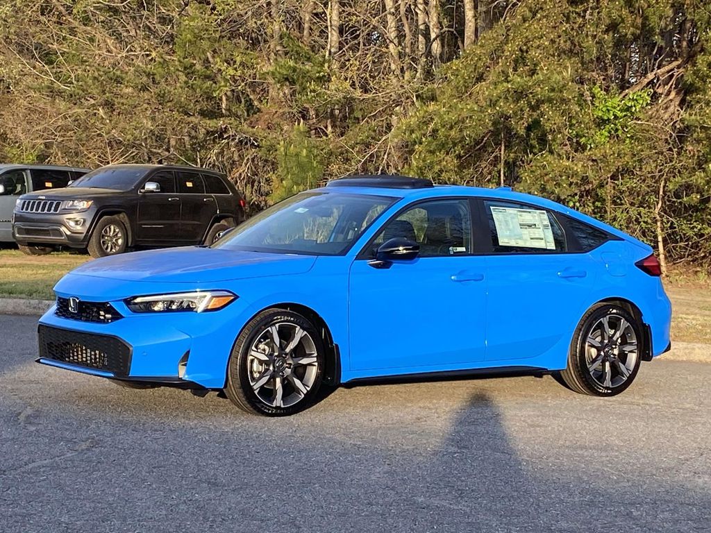 Blue 2026 Honda Civic Hybrid Sport Touring Hatchback FWD Hatchback Front-Wheel Drive Continuously Variable Transmission