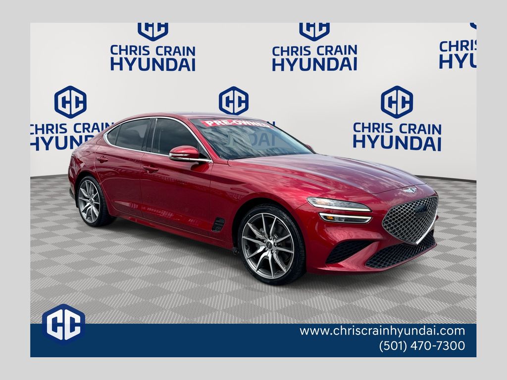 Red 2023 Genesis G70 Sedan Rear-Wheel Drive 8-Speed Automatic