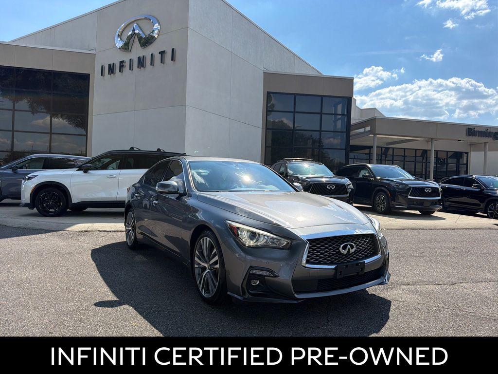 Gray (Graphite Shadow) 2021 INFINITI Q50 Sedan All-Wheel Drive 7-Speed Automatic Overdrive