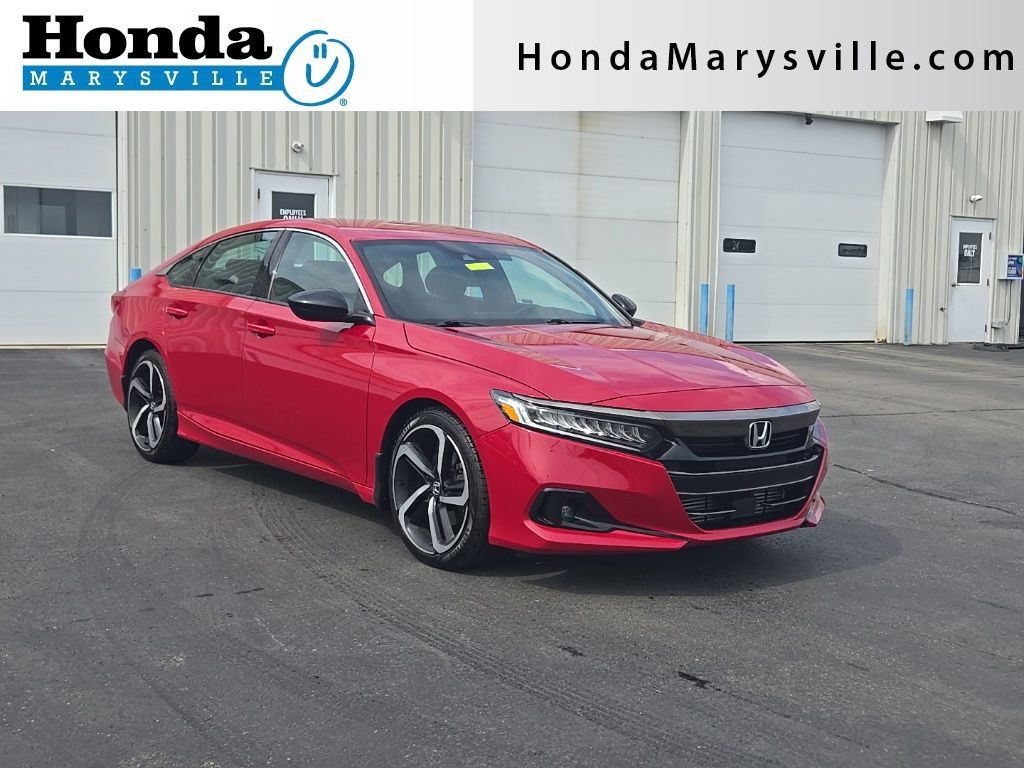 San Marino Red 2021 Honda Accord Sedan Front-Wheel Drive Continuously Variable Transmission
