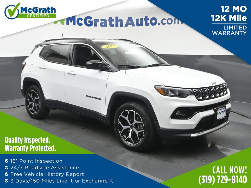 Bright White Clearcoat 2025 Jeep Compass SUV / Crossover Four-Wheel Drive 8-Speed Automatic
