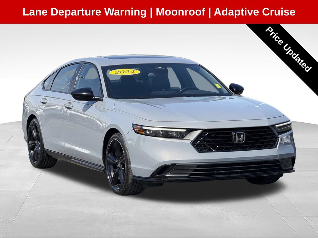 Gray 2024 Honda Accord Hybrid Sport-L FWD Sedan Front-Wheel Drive Continuously Variable Transmission