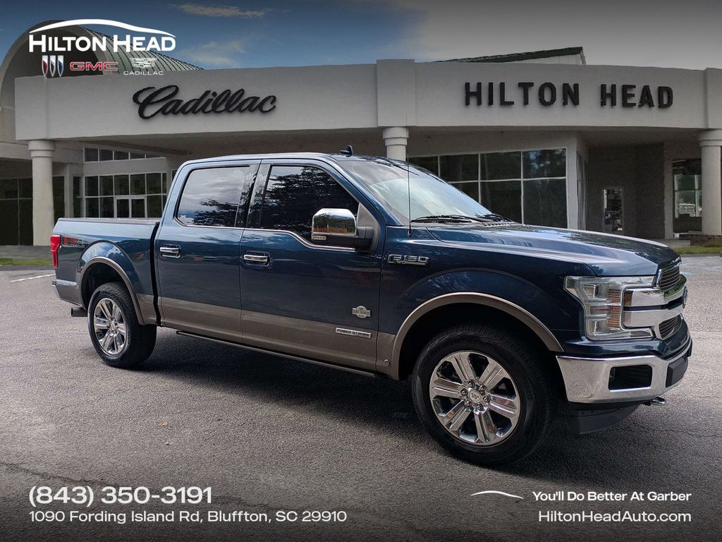 Blue 2018 Ford F-150 Pickup Truck Four-Wheel Drive Automatic