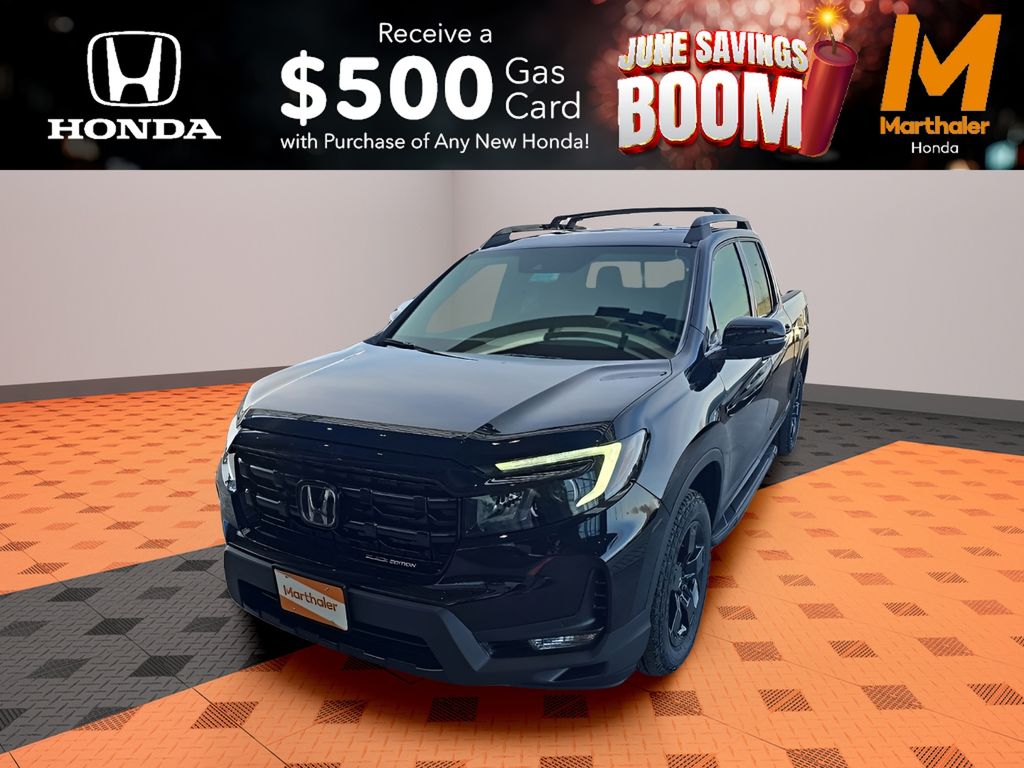 Crystal Black Pearl 2026 Honda Ridgeline Black Edition AWD Pickup Truck All-Wheel Drive 9-Speed Automatic