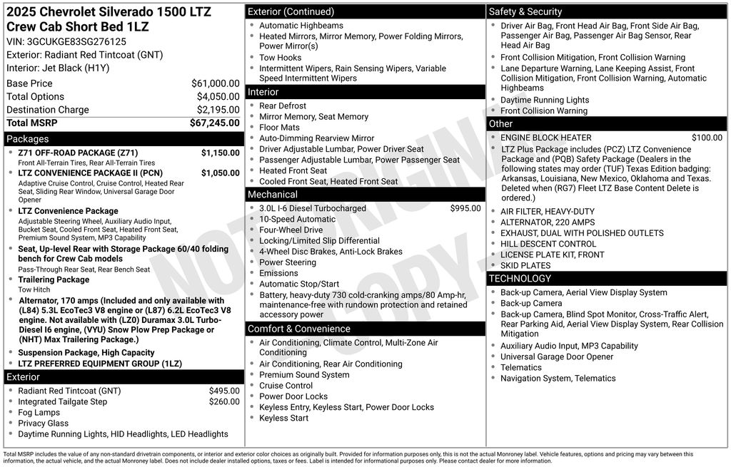 Used Car 2025 Chevrolet Silverado 1500  Ltz For Sale Under $60,000 In Austin, Texas