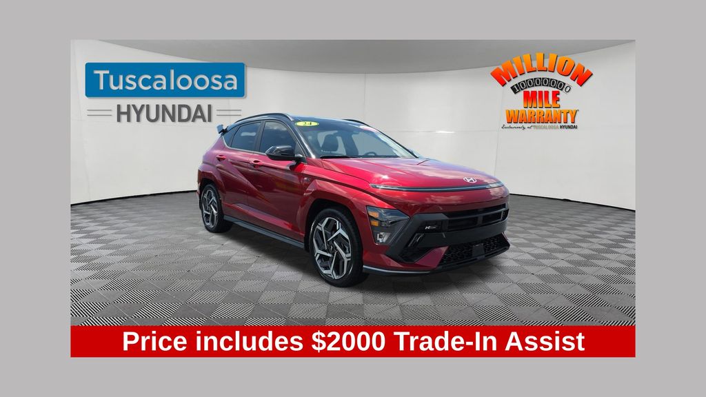 Ultimate Red Metallic w/Black Roof 2024 Hyundai Kona SUV / Crossover Front-Wheel Drive 8-Speed Automatic