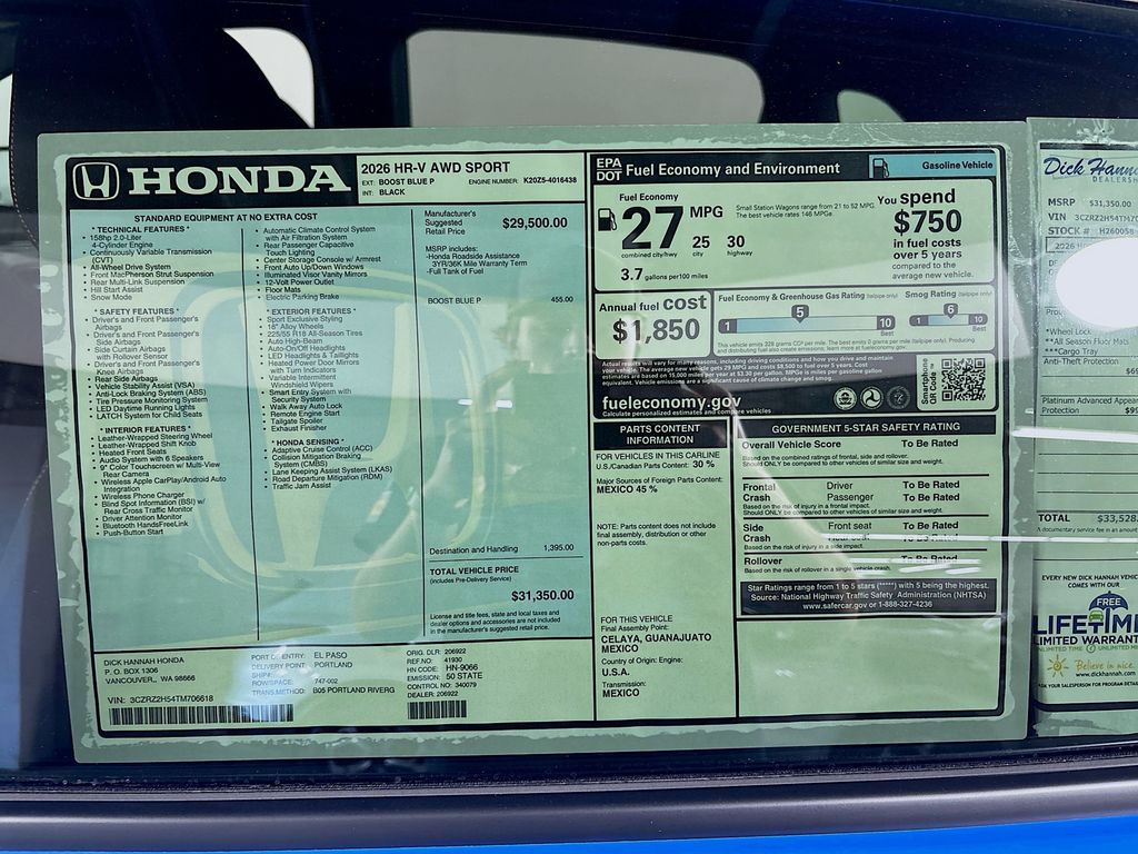 2026 Honda HR-V Sport