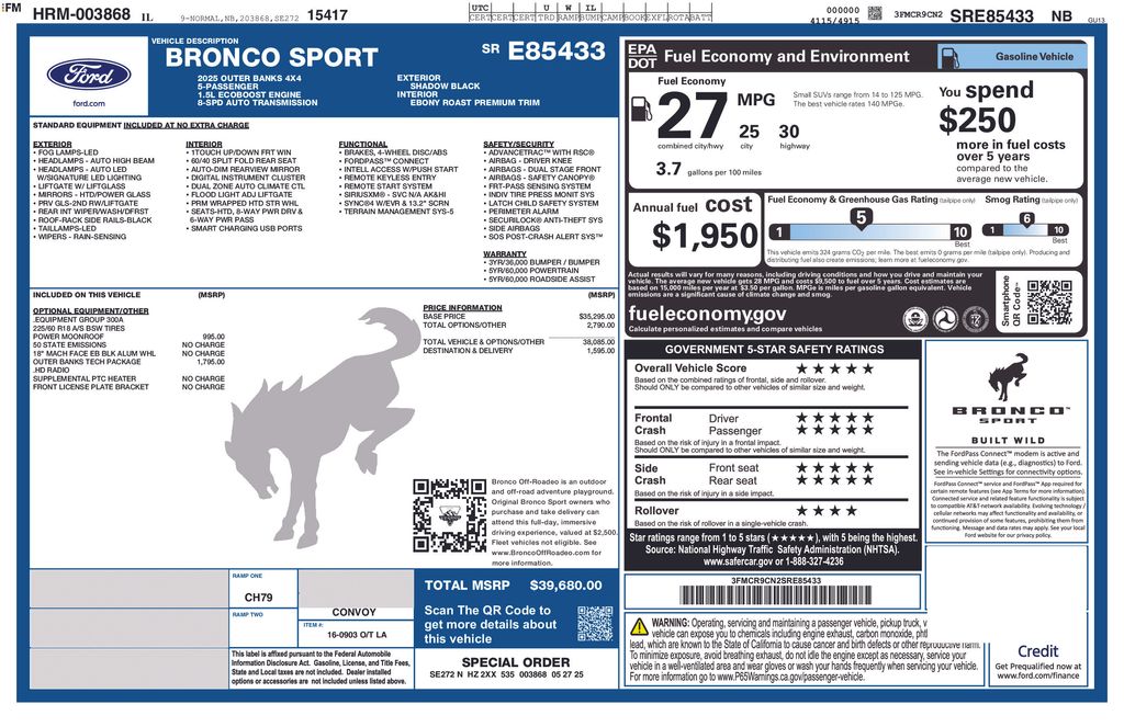 Certified Used 2025 Black Ford Outer Banks image 43