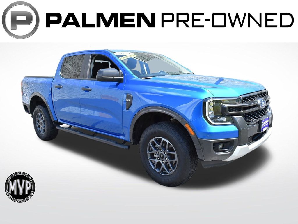 Blue Metallic 2024 Ford Ranger Pickup Truck Four-Wheel Drive Automatic