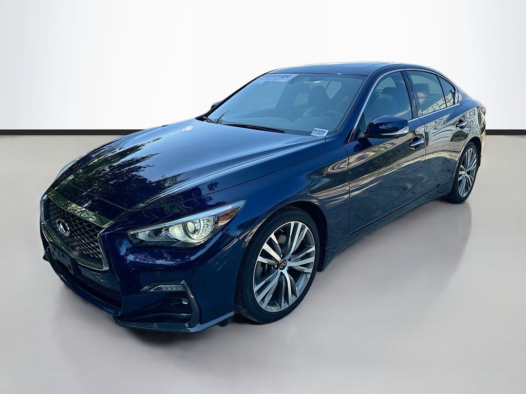 Grand Blue 2021 INFINITI Q50 Sedan All-Wheel Drive 7-Speed Automatic Overdrive