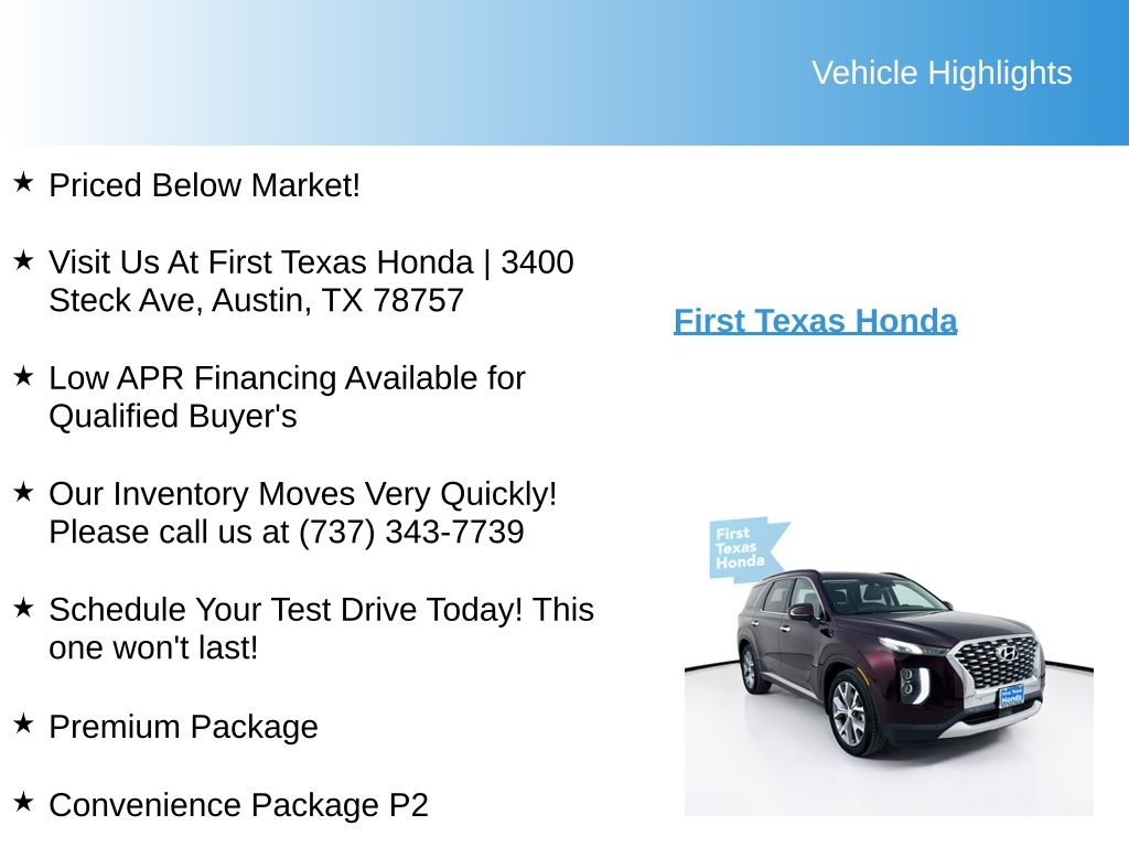 Used Car 2020 Hyundai Palisade  Sel For Sale Under $20,000 In Austin, Texas