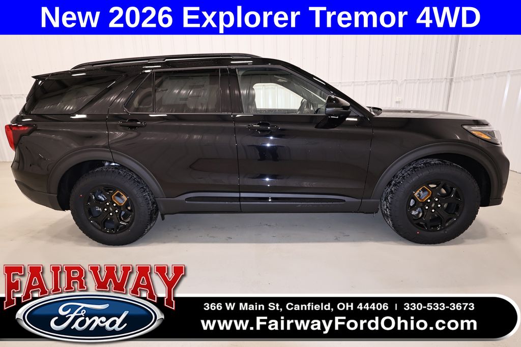 Agate Black Metallic 2026 Ford Explorer Tremor AWD SUV / Crossover All-Wheel Drive Automatic