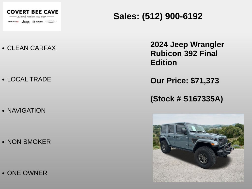Used Car 2024 Jeep Wrangler  Rubicon 392 For Sale Under $80,000 In Austin, Texas