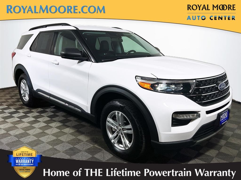 Oxford White 2021 Ford Explorer XLT AWD SUV / Crossover All-Wheel Drive Automatic