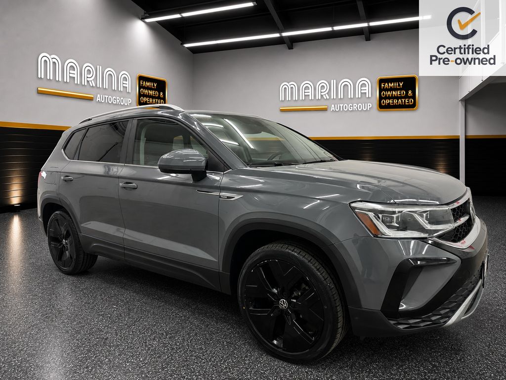 Pure Gray 2022 Volkswagen Taos SUV / Crossover All-Wheel Drive 7-Speed Dual Clutch
