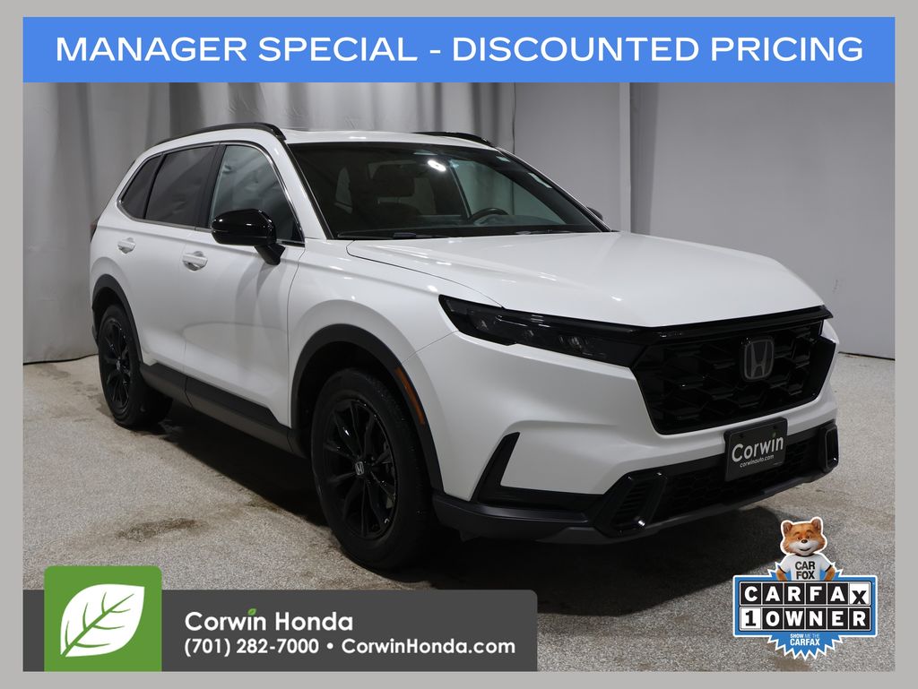 Platinum White Pearl 2023 Honda CR-V Hybrid Sport AWD SUV / Crossover All-Wheel Drive Continuously Variable Transmission