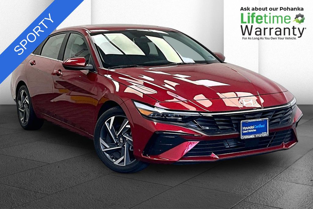 Red 2024 Hyundai Elantra Sedan Front-Wheel Drive Continuously Variable Transmission