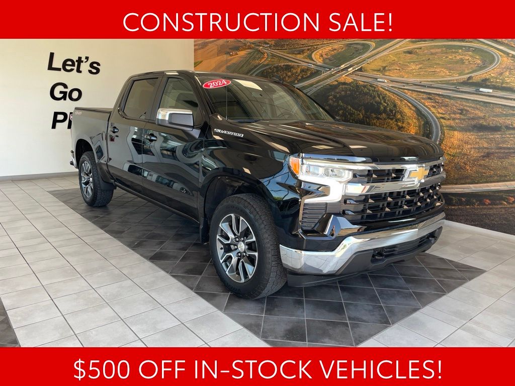 Black 2024 Chevrolet Silverado 1500 Pickup Truck Four-Wheel Drive 8-Speed Automatic