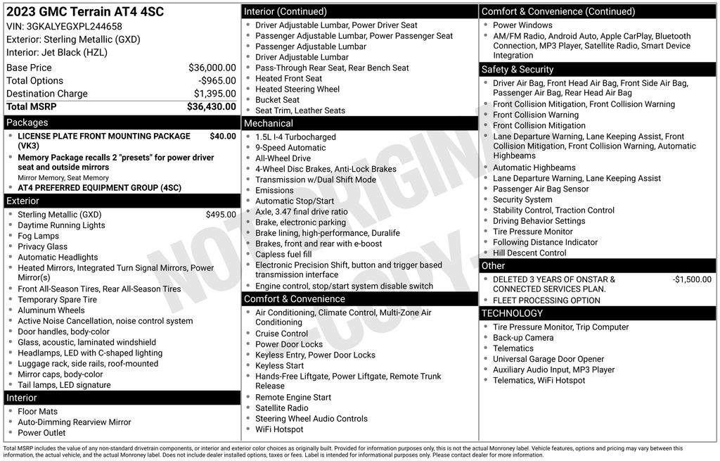 used 2023 GMC Terrain car, priced at $21,600
