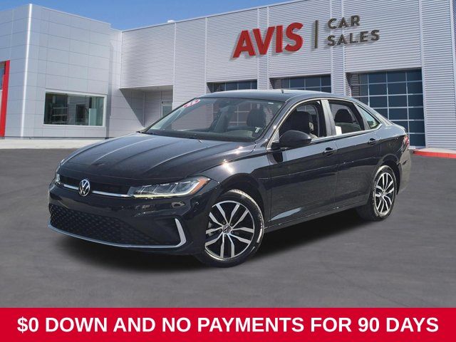 Deep Black Pearl 2025 Volkswagen Jetta Sedan Front-Wheel Drive 8-Speed Automatic