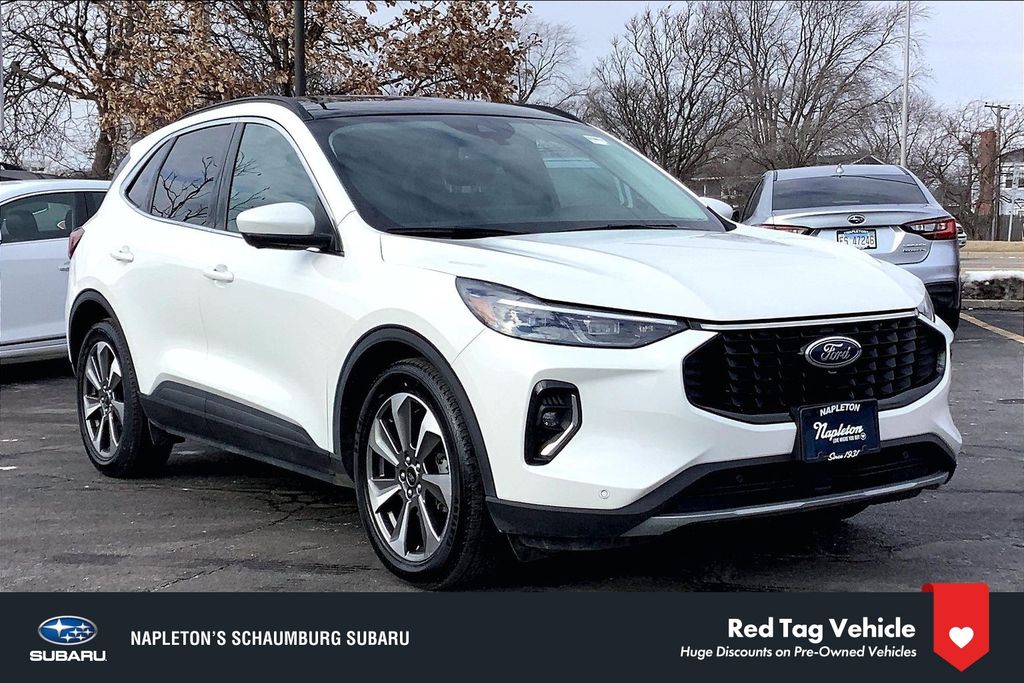 Star White Metallic Tri-Coat 2023 Ford Escape Hybrid Platinum FWD SUV / Crossover Front-Wheel Drive Continuously Variable Transmission