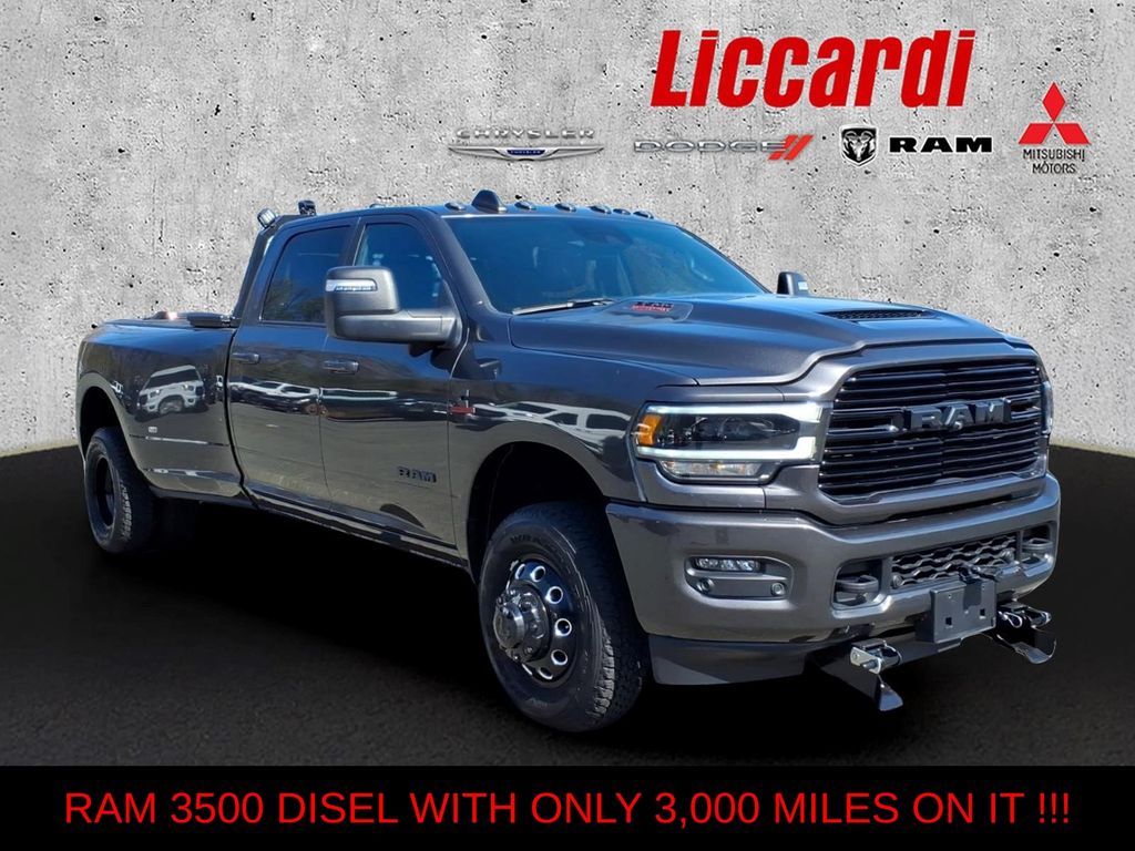 Gray (Granite Crystal Metallic Clearcoat) 2024 RAM 3500 Laramie Crew Cab LB DRW 4WD Pickup Truck Four-Wheel Drive 6-Speed Automatic
