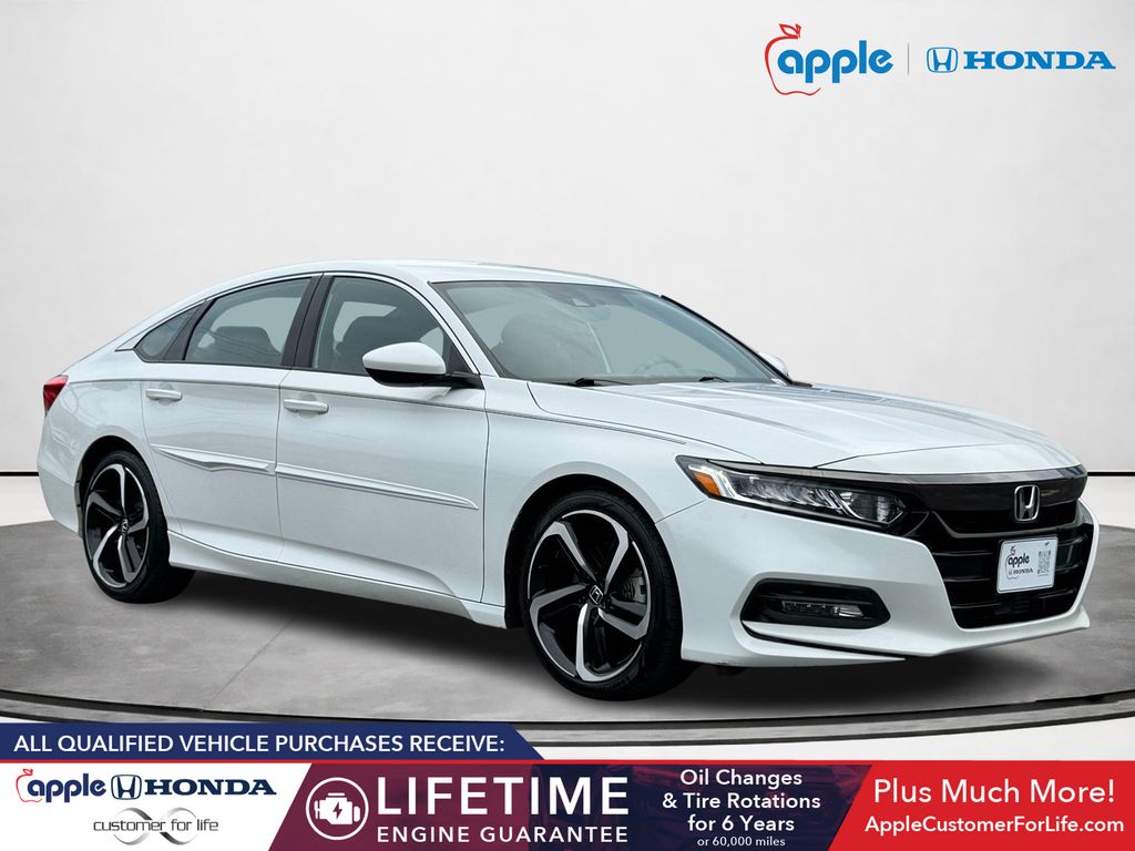 White 2018 Honda Accord Sedan Front-Wheel Drive Continuously Variable Transmission