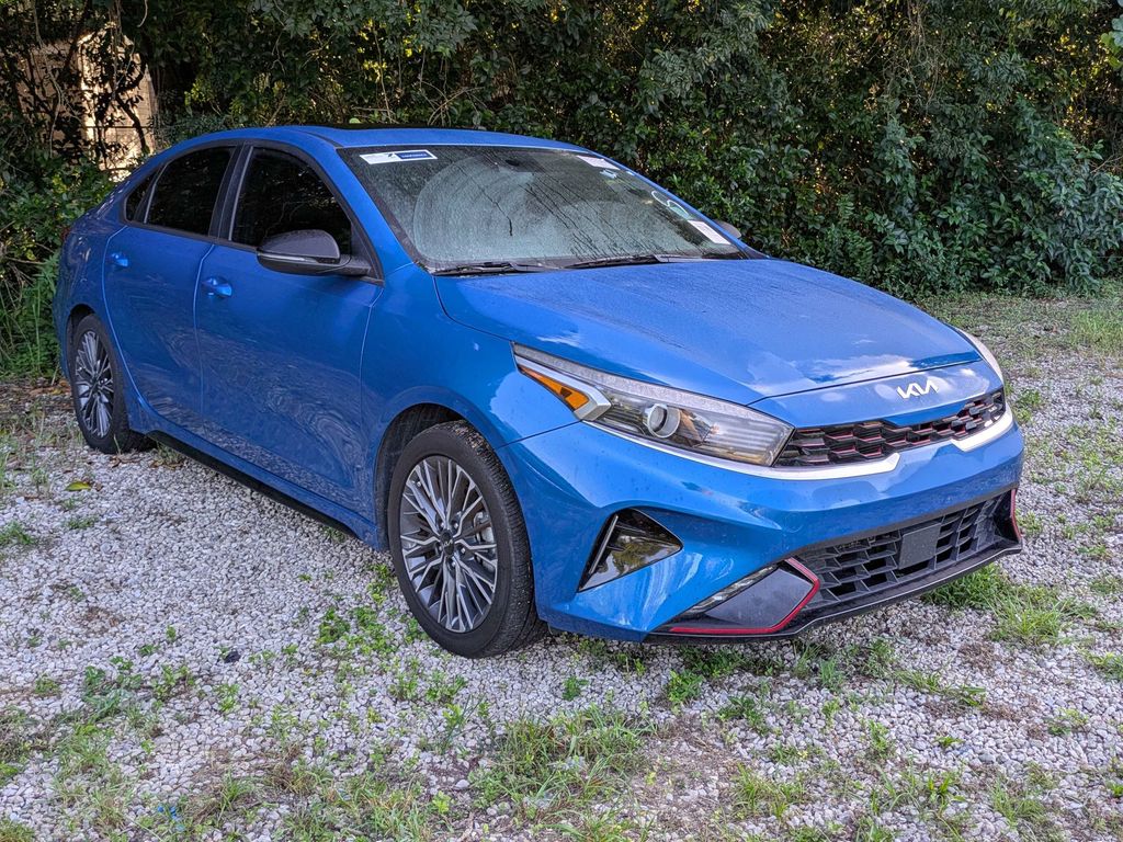 Blue 2023 Kia Forte Sedan Front-Wheel Drive Continuously Variable Transmission