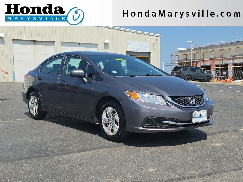 Gray (Modern Steel Metallic) 2015 Honda Civic Sedan Front-Wheel Drive Continuously Variable Transmission
