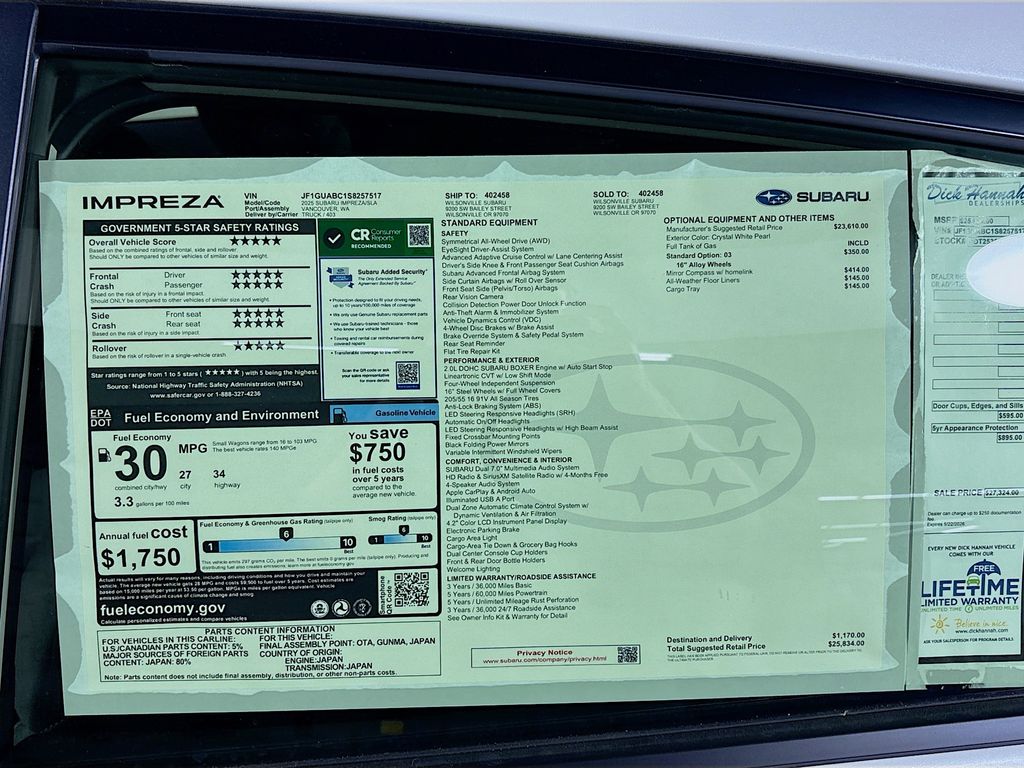 2025 Subaru Impreza Base