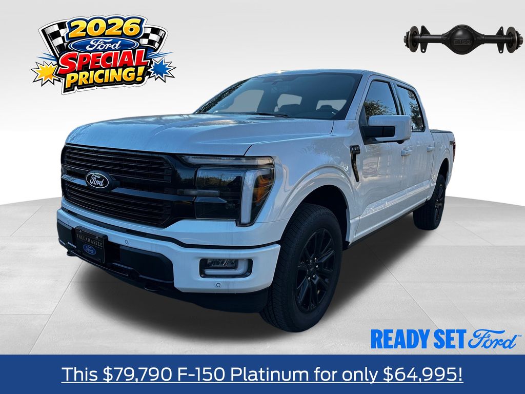 Star White Metallic Tri-Coat 2025 Ford F-150 Platinum SuperCrew 4WD Pickup Truck Four-Wheel Drive Automatic