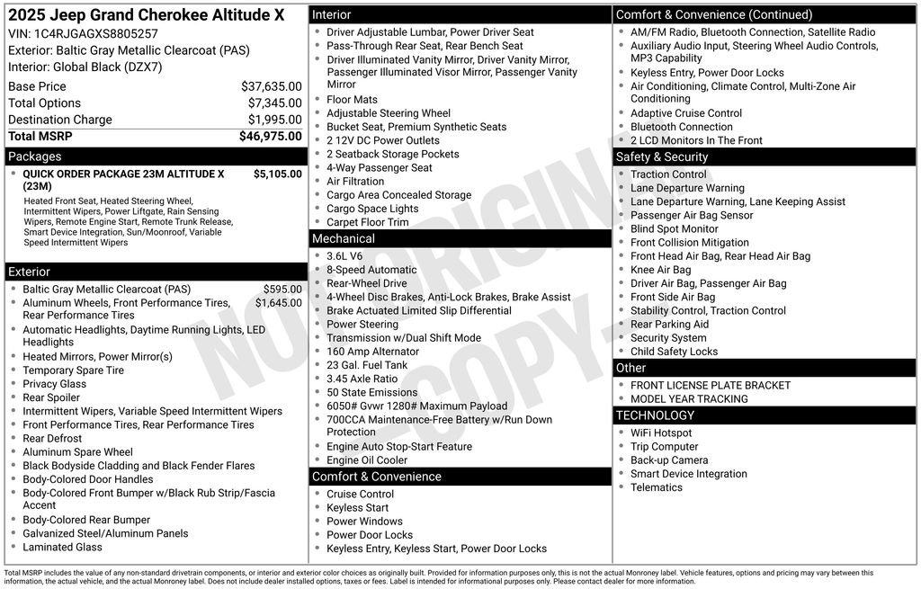 New Car 2025 Jeep Grand Cherokee  For Sale Under $40,000 In Austin, Texas