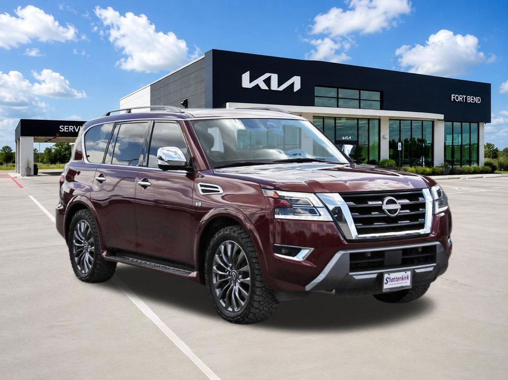 2021 Nissan Armada Platinum Red at Parkway Family Mazda