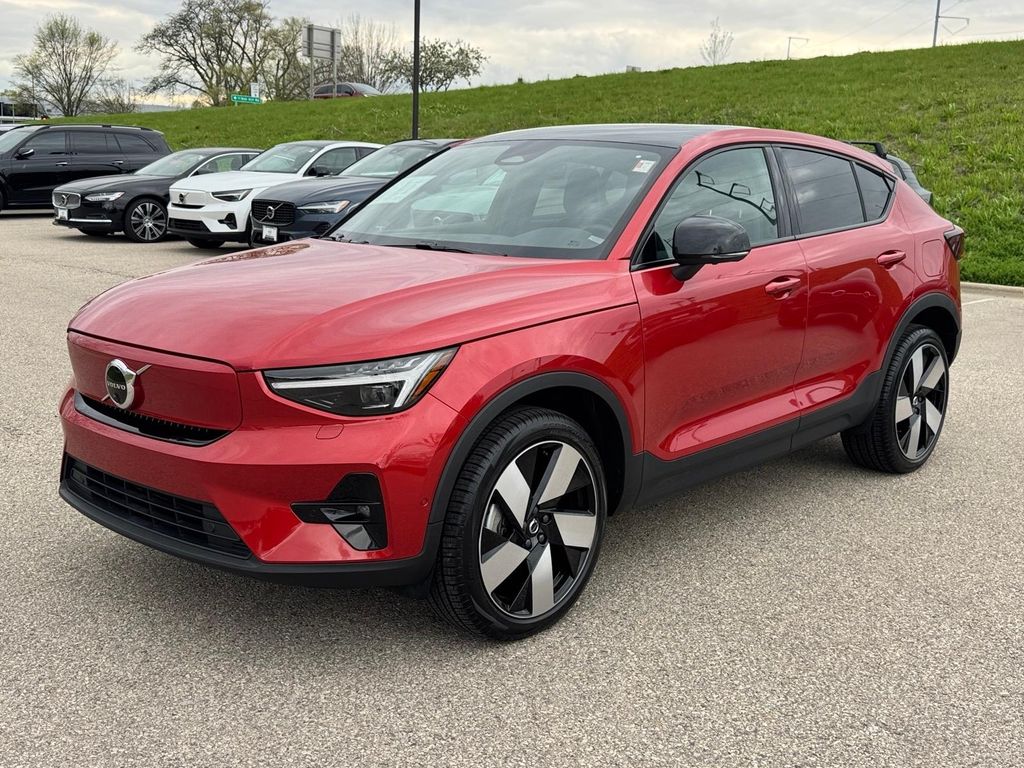 Fusion Red Metallic 2023 Volvo C40 Recharge Twin Ultimate eAWD SUV / Crossover All-Wheel Drive 1-Speed Automatic