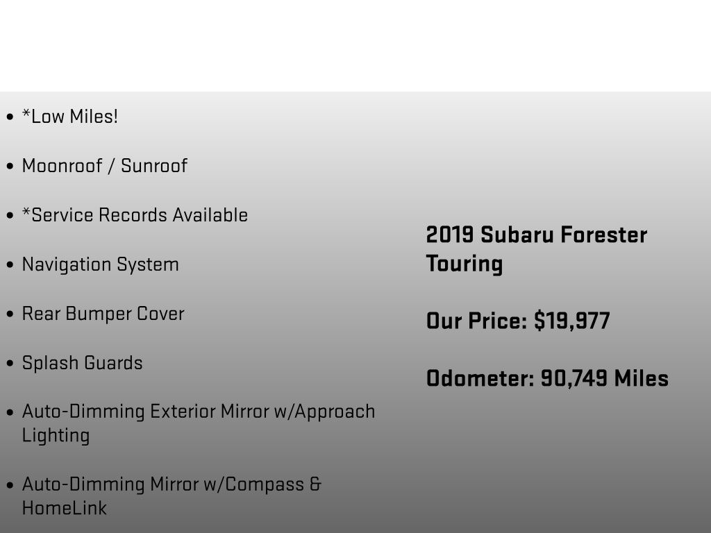 2019 Subaru Forester Touring White at Subaru and VW of Moon Township