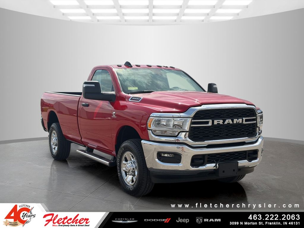 Flame Red Clearcoat 2024 RAM 3500 Tradesman Regular Cab LB 4WD Pickup Truck Four-Wheel Drive 6-Speed Automatic