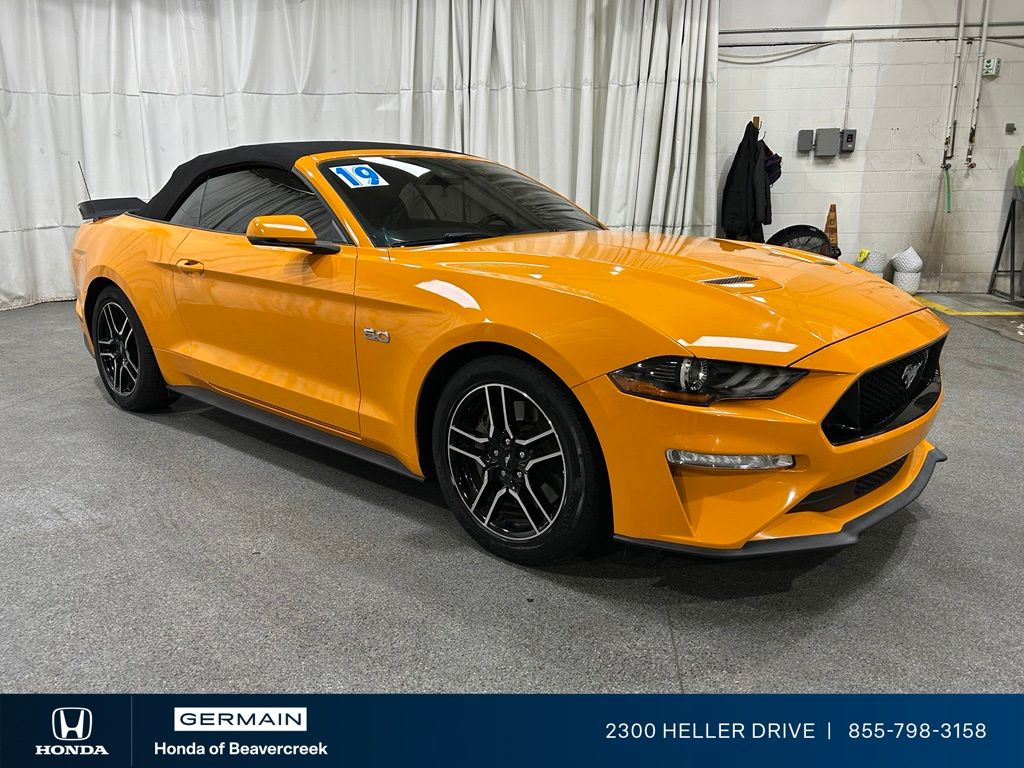 Orange 2019 Ford Mustang Convertible Rear-Wheel Drive Automatic