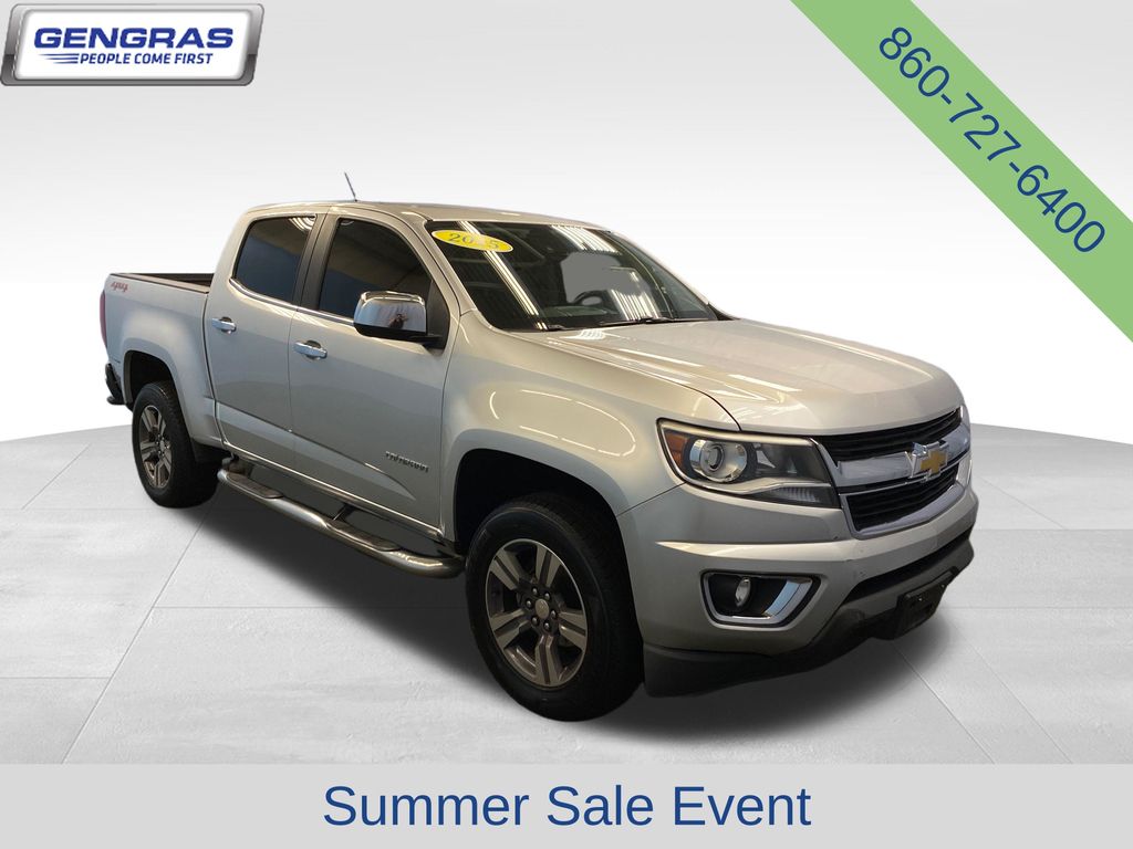 Silver Ice Metallic 2015 Chevrolet Colorado Pickup Truck Four-Wheel Drive 6-Speed Automatic